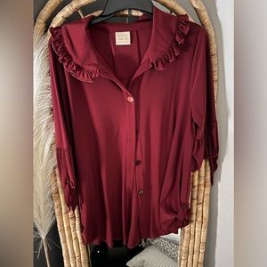 COPY - Burgundy Dainty Jewels blouse L